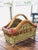 Mid 20th Century French Victorian Style Green and Red Wicker Magazine Rack For Sale - Image 5 of 10