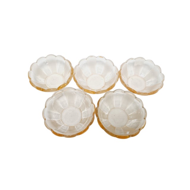 Art Deco Dessert Service from Niemen Glassworks, Poland, 1930s, Set of 5 For Sale - Image 10 of 11
