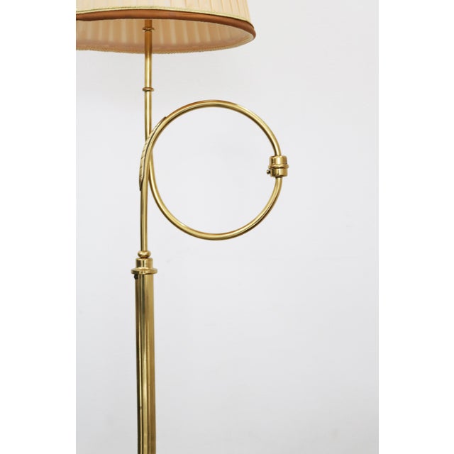 Metal Mid-Century Swedish Brass Floor Lamp in the style of Josef Frank, 1960s For Sale - Image 7 of 12