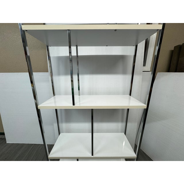 Modern White + Chrome Etagere For Sale - Image 9 of 12