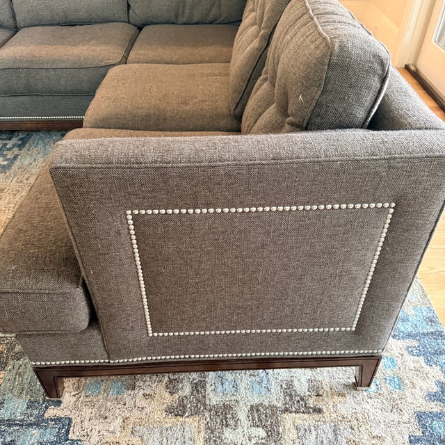 2010s Charcoal Gray Vanguard Whitaker Sectional For Sale - Image 5 of 13