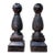 Early 20th Century Pair of 34" Large Black Cast Iron Pineapple Architectural Finials Outdoor Statues For Sale