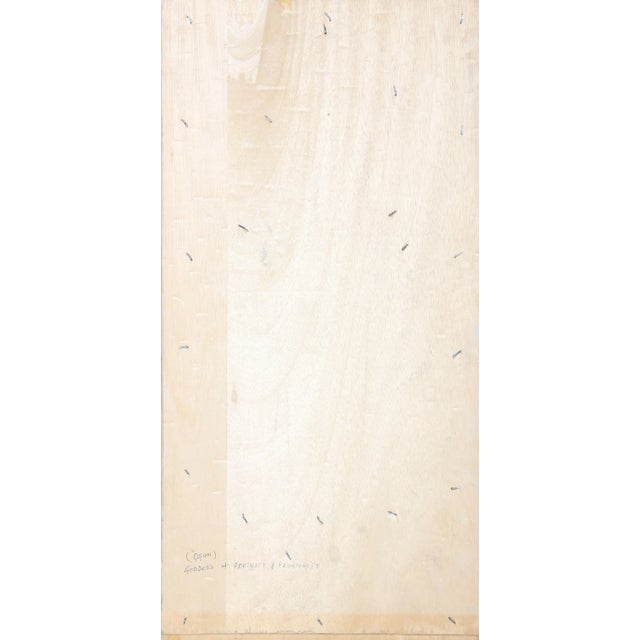 Osun, Goddess of Fertility and Prosperity Dayo Niran Size: 24 in. x 12 in. Ink and Paint on Plywood, signed l.r.