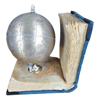 Sphere Globe Bookend with Secret Compartment For Sale