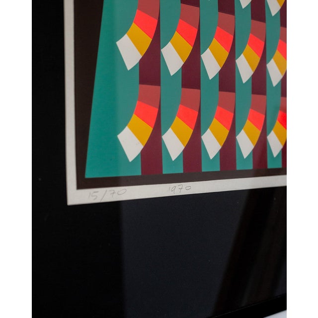Italian Artist, Lithography in Op Art, 1970s, Lithograph For Sale - Image 3 of 4