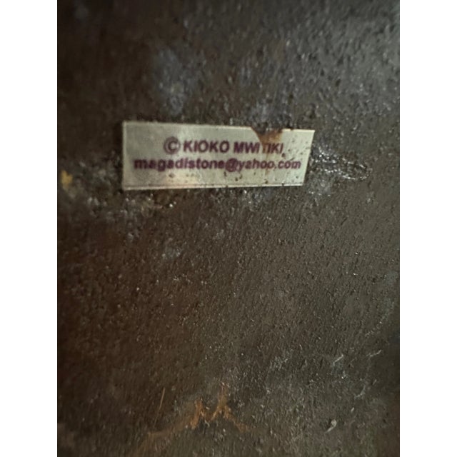 Brown Metal Elephant Head Sculpture by by Renown Kenyan Artist Kioko Mwitiki For Sale - Image 8 of 12