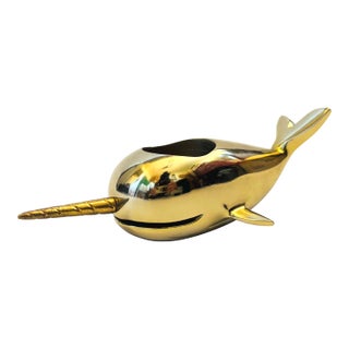 Brass Narwhal Votive Candle Holder For Sale