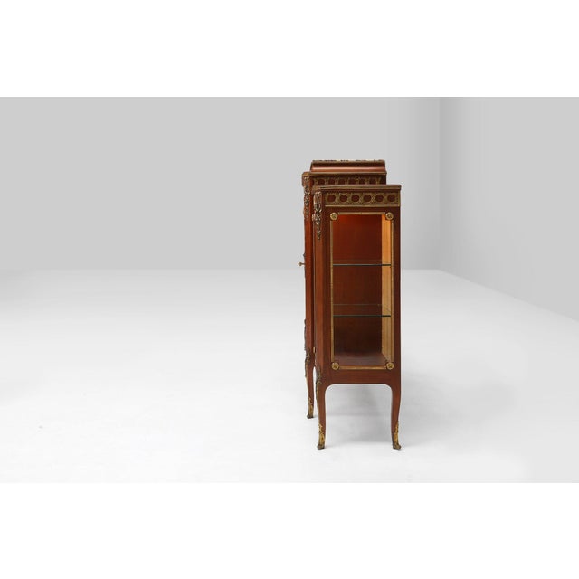 Metal Louis XVI Display Cabinet in Marquetry with Light, France, 1850s For Sale - Image 7 of 18