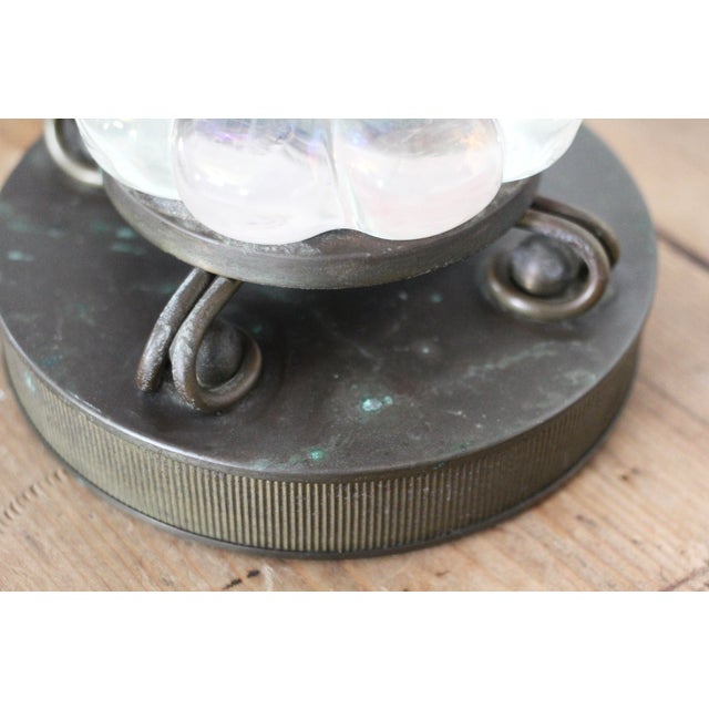 Light Pink 1950s Barovier Toso Murano Glass Lamp Pair With Pleated White Shades For Sale - Image 8 of 18