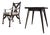 Industrial Steel Square Bistro Table / Desk + Ziggurat Lounge Chair, Set of 2 For Sale