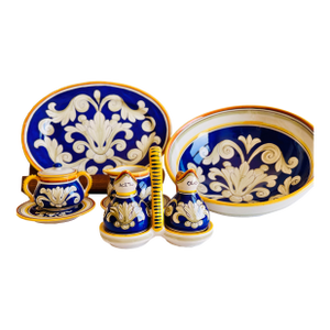 Sberna Deruta Hand-Painted Majolica Serving Collection — Special Commission, C. 2000s