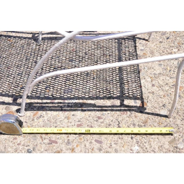 White Vintage Russell Woodard Sculptura Wrought Iron Patio Arm Chair, Attributed For Sale - Image 8 of 12