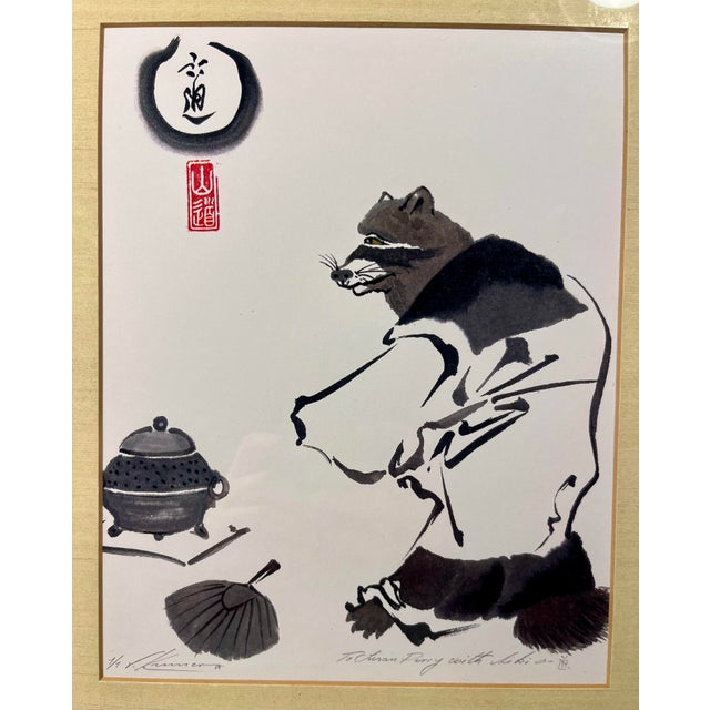 Vintage 1/1 Signed East Asian Ink Print – Zen Ensō, Feline Figure & Incense Burner A fascinating vintage one-of-one (1/1)...