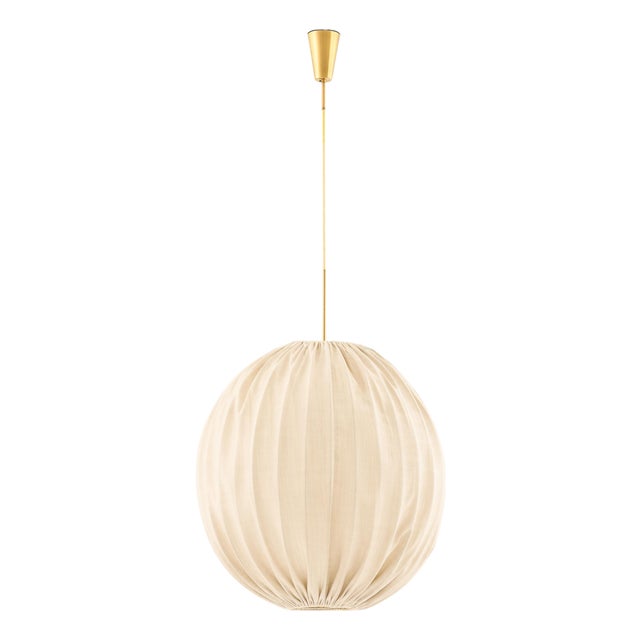 Ceiling Lamp in Brass and Fabric from Hans-Agne Jakobsson, 1950s For Sale