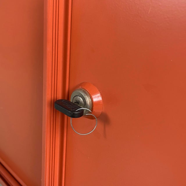 Italian Orange Metal Sideboard by Ettore Sottsass for Olivetti, 1970s For Sale - Image 12 of 18