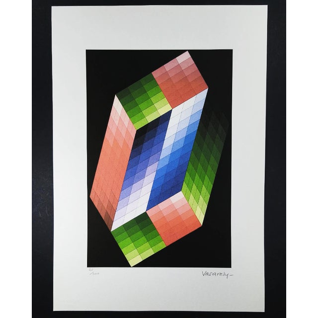 After Victor Vasarely, Composition, Lithograph, 1970s For Sale - Image 7 of 7
