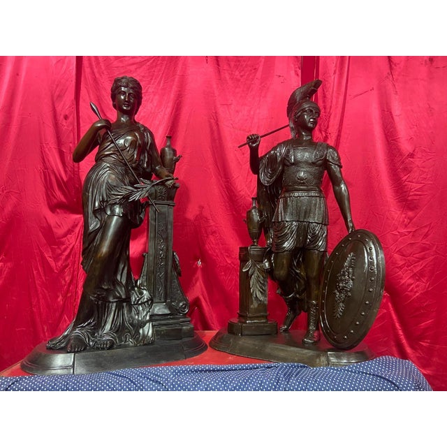 Bronze sculptures depicting the myth of Athena and Perseus, which comes to life in this evocative pair of bronze...
