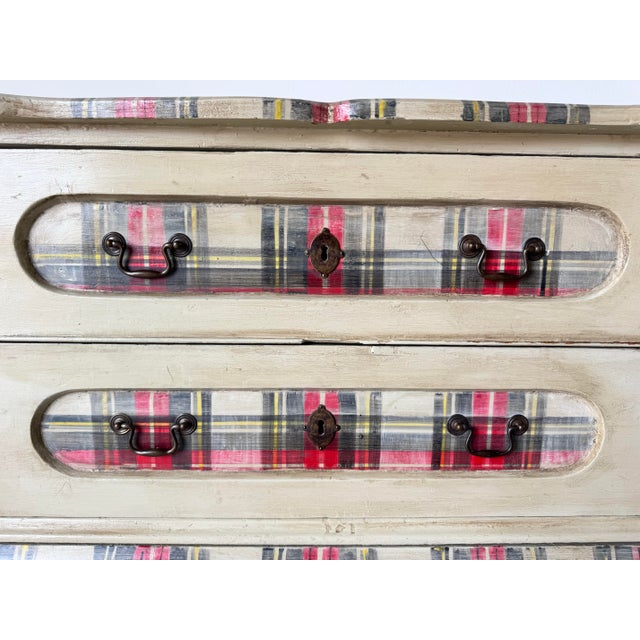Antique French Country Farmhouse Chest of Drawers With Tartan Detailing For Sale - Image 12 of 12