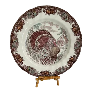 Vintage Turkey Plate Autumn Monarch Johnson Bros