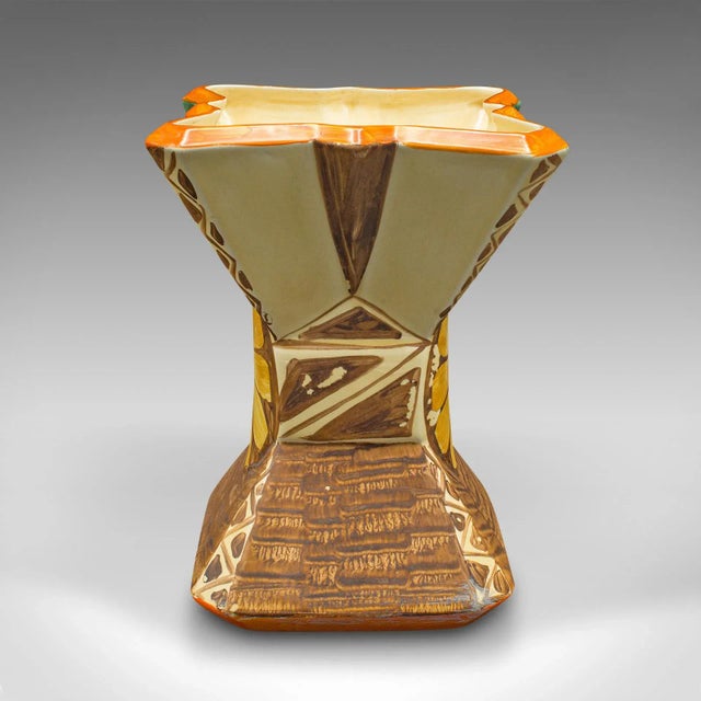 1930s Vintage Art Deco Ceramic Dried Flower Vase For Sale - Image 6 of 12