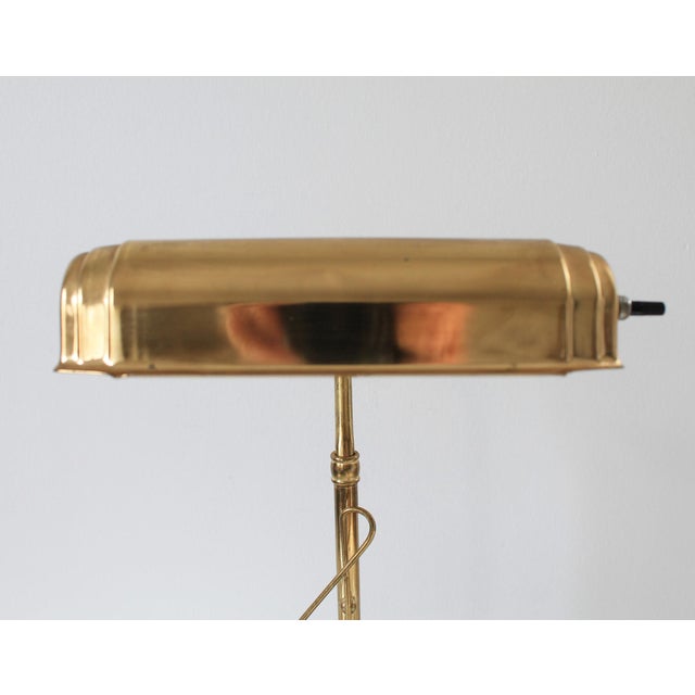 Vintage Brass Adjustable Musical Note Piano Lamp For Sale - Image 9 of 18