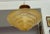 Murano Italian round gold colored handblown reeded glass semi-flush mount ceiling light. Done in the Rugiadoso...