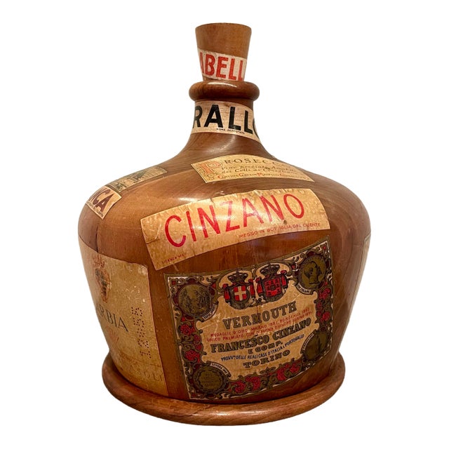 Mid Century Wine Bottle Decanter Poker Chip Caddy For Sale