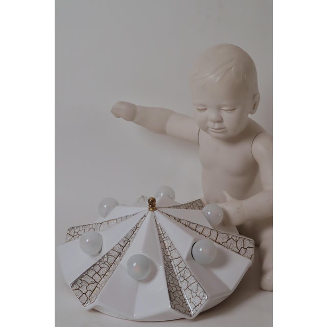 Star Wall Lamp in White and Gold Ceramic from Pan Keramik, Germany, 1970s For Sale - Image 14 of 17