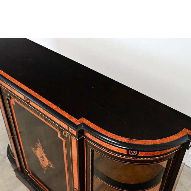 English 19th Century Ebonized Inlay Credenza For Sale - Image 14 of 18