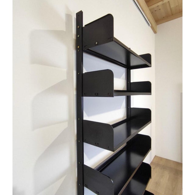 Black Metal Congress Bookcase attributed to Lips Vago, 1970s For Sale - Image 6 of 11