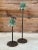 Pair of Tropical Palm Tree Metal Candle Holders With Verdigris Finish For Sale In Naples, FL - Image 6 of 8