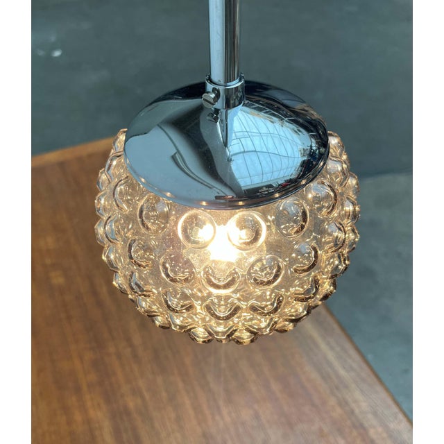 Vintage German Space Age Glass Ball Pendant Lamps by Rolf Krüger for Staff, 1970s, Set of 4 For Sale - Image 11 of 18