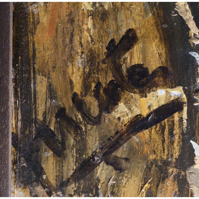Antoinio Fuentes / Picasso of Tangier, At the Café, 20th Century, Oil on Cardboard For Sale - Image 6 of 12