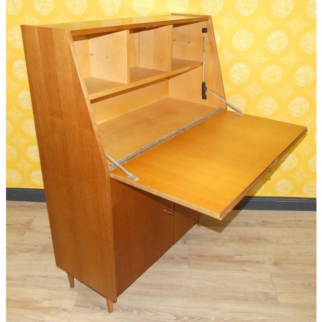 Vintage Walnut Secretaire, 1960s For Sale - Image 9 of 16