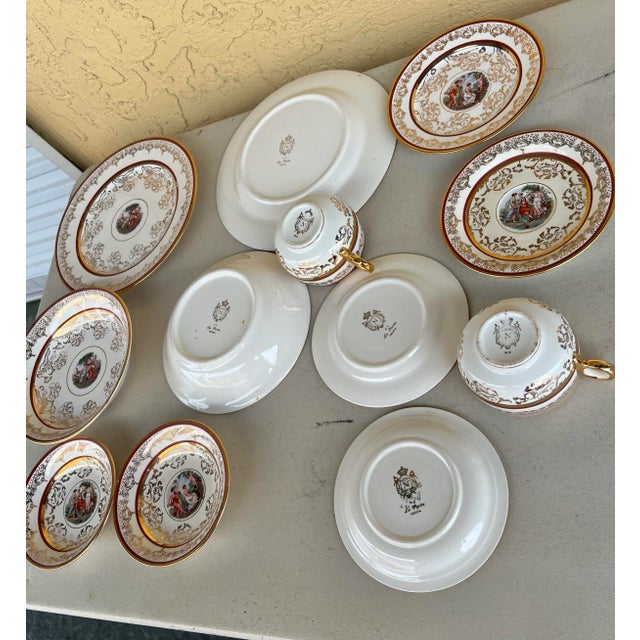 Vintage 22k Gold Victorian China Set La Petite Homer