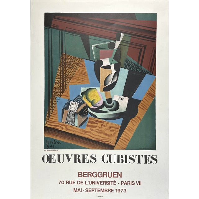 Original 1973 French Cubist Exhibition Lithograph, Ouevres Cubistes (Juan Gris)/Picasso/Braque For Sale In Philadelphia - Image 6 of 6