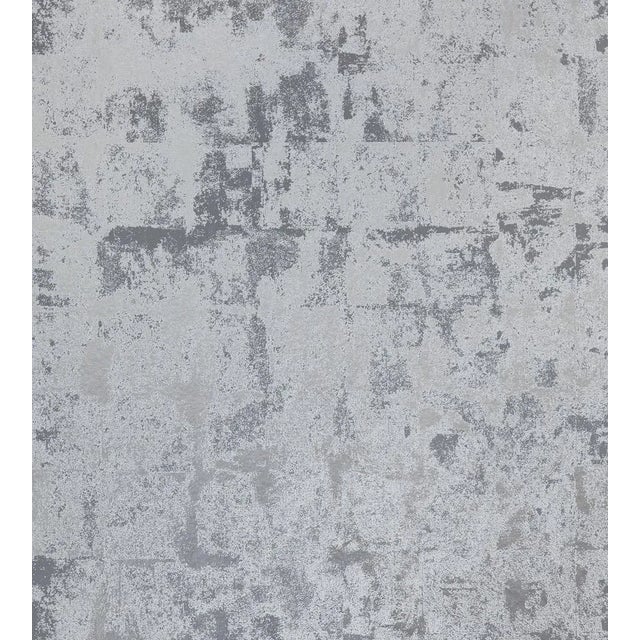 Sample - Lelievre for The House of Scalamandré Patine Wallcovering, Argent For Sale
