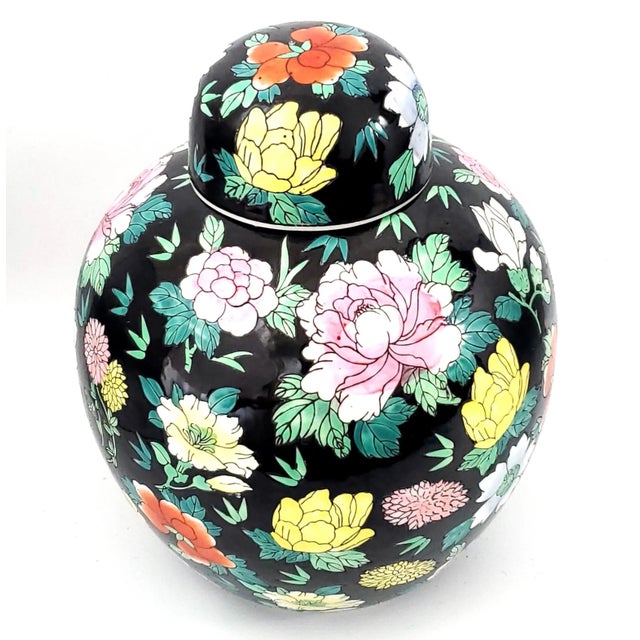 Chinese Ginger Jar With Flowers For Sale - Image 3 of 12