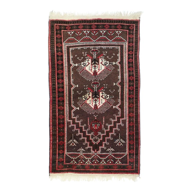 Vintage Tribal Afghan Rug 2'9'' X 5'0'' For Sale