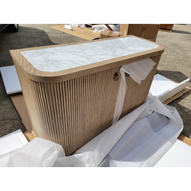 Fairfield Set of 2: Two-Door Demilune Credenzas, Finish - Biscotti For Sale - Image 4 of 10