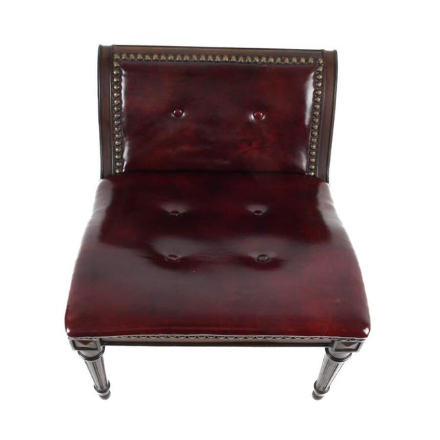 Traditional Mid 20th Century Mahogany and Naugahyde Gout Foot Stool For Sale - Image 3 of 6