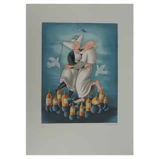Raymond Peynet, The Priest and the Nun, Original Lithograph For Sale