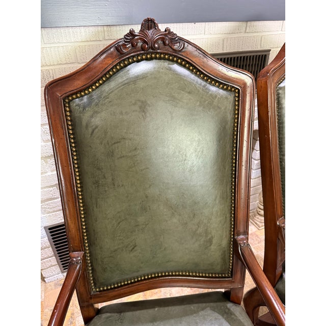 Henredon Late 20th Century Louis XV-style Carved Wood Armchairs - Set of 2 For Sale - Image 4 of 12