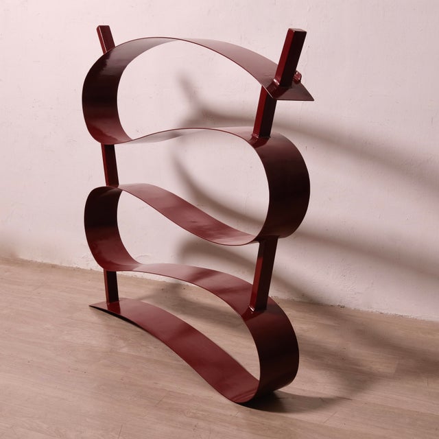 Handcrafted Iron Bookcase, Italy, 1980s For Sale - Image 4 of 18