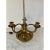 Mid 20th Century Mid 20th Century French Provincial Brass Three-Arm Horn Bouillotte Lamp With Red Tole Shade For Sale - Image 5 of 10