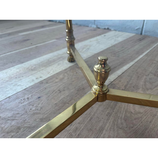 Metal Solid Brass Base Side Table on Hoof Feet Mid Century Italian For Sale - Image 7 of 9