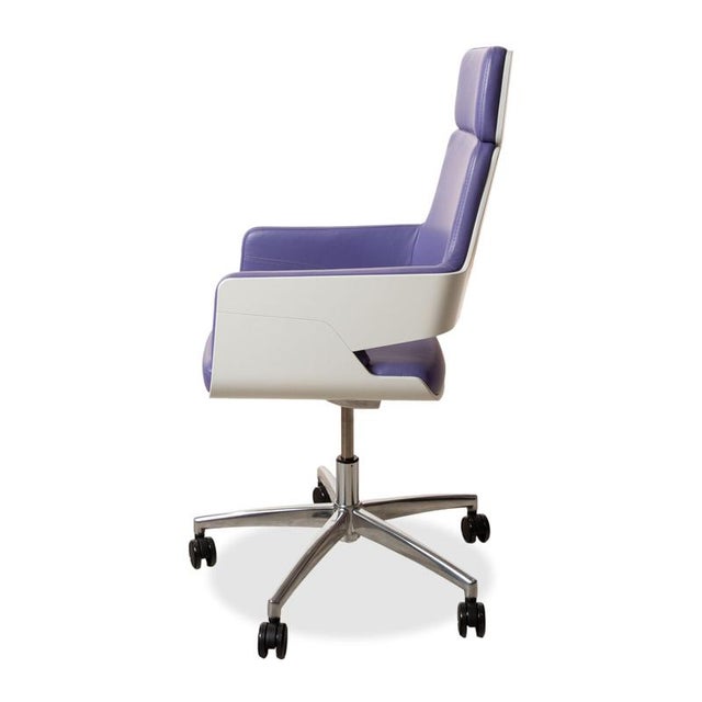 S 845 Leather Office Chair in White Purple with Manual Function from Thonet For Sale - Image 11 of 13