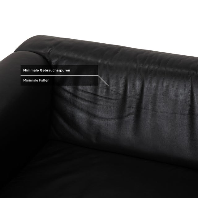 Visavis Leather Two-Seater Black Sofa from Brühl For Sale - Image 10 of 15