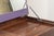 French Postmodern Dressing Table in Walnut Wood and Lilac Leather., 1980s For Sale - Image 12 of 16