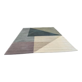 9ft × 11ft 10in Hanne Kortegaard for Linie Design Arguto Rug in Ocean For Sale